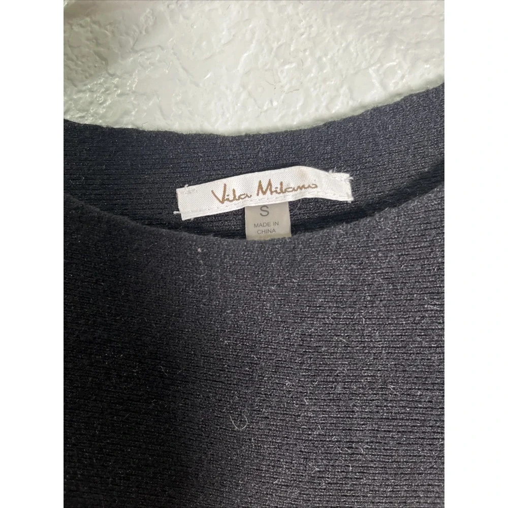 Vila Milano Sweater Womens S‎ Black Dolman Batwing Textured Knit Minimalist Chic